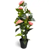 Oosterik Home Roos roze in pot H 60 cm kunstplant