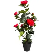 Oosterik Home Roos rood in pot H 60 cm kunstplant