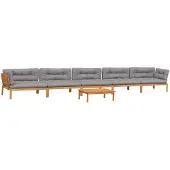 vidaXL 6-delige Loungeset pallet met kussens massief acaciahout