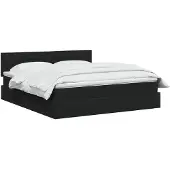 vidaXL LED-bed met opbergruimte en matras, zwart, 160 x 200 cm, met stoffen bekleding