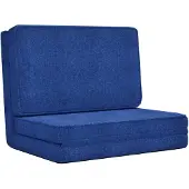vidaXL Vloerstoel inklapbaar stof blauw