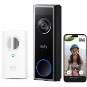 Eufy Security draadloze deurbel met camera C31 & Chime, 2K FHD, Twee stroomopties, Live-videogesprek, Eenvoudige montage, Snel verwisselbare accu, 24/7 opname, zonder ABO-kosten