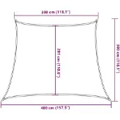vidaXL Zonnezeil 160 g/m² trapezium 3/4x3 m HDPE blauw