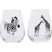 COSY&TRENDY Cosy & Trendy Glas Met Afbeelding Zebra-giraf