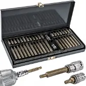 Powermat 40-delige Impact Bitset CrV: Hex, Torx, Spline met Adapters