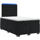 vidaXL Boxspringbed met matras Zwart 120 x 190 cm Fluweel
