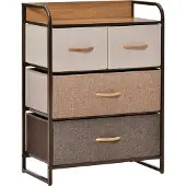 HOMCOM Fabric Dresser-Leinen, Metall-58 x 29 x 78,5 cm-Bunt
