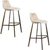 Dutchbone Franky Barkrukken rugleuning 80 cm Beige - Set van 2