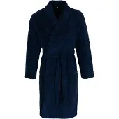 Pastunette Badjas lang 'Blue Draft' donkerblauw