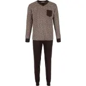 Pastunette Pyjama lang 'Urban Essence' crème / donkerbruin