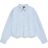Vero Moda Blouse 'VMARIA' lichtblauw / donkergrijs / wit