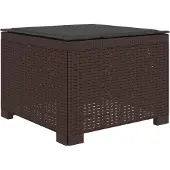 vidaXL Eén-zits Tuin Sofa met Kussen Rieten Look PP Bruin