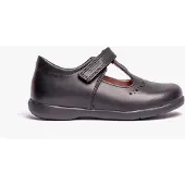 Geox Naimara G B Meisjes Leren School schoenen met Klittenbandsluiting Zwart