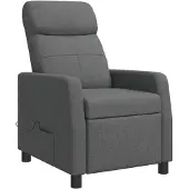 vidaXL Massage Relaxstoel Donkergrijs Stof