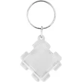 Combicraft Plexiglas sleutelhanger blanco puzzelblokje 30x30mm - 25 stuks