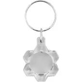 Combicraft Plexiglas sleutelhanger blanco bloem 27x35mm - 10 stuks