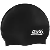 Zoggs Effen Silicone Zwemcap (Zwart)