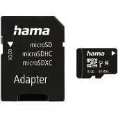 Hama microSDHC 16GB, 16 GB, MicroSDHC, Klasse 10, UHS-I, 80 MB/s, Zwart