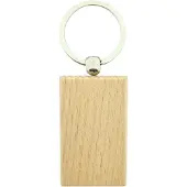 Combicraft Blanco houten sleutelhanger rechthoek 51x32mm - verpakking 25 stuks