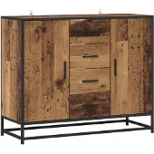 vidaXL Dressoir Eikenhout 92 x 35 x 76 cm Bewerkt hout