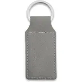 Combicraft Blanco leren sleutelhanger rechthoek 33x70mm grijs - 10 stuks