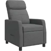 vidaXL Recliner Donkergrijs Stof