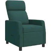 vidaXL Recliner Donkergroen Stof