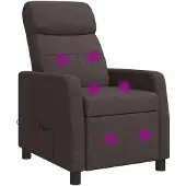 vidaXL Massage Relaxstoel Donkerbruin Stof