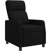 vidaXL Recliner Zwart Stof
