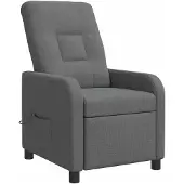 vidaXL Massage Relaxstoel Donkergrijs Stof