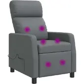 vidaXL Massage Relaxstoel Grijs Kunstleer