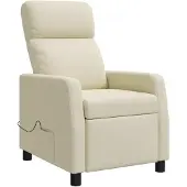 vidaXL Massage Relaxstoel Crèmekleurig Kunstleer