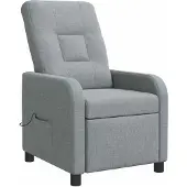 vidaXL Massage Relaxstoel Lichtgrijs Stof