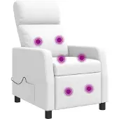 vidaXL Massage Relaxstoel Wit Kunstleer
