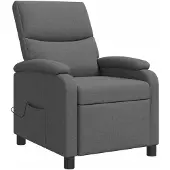 vidaXL Massage Relaxstoel Donkergrijs Stof