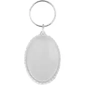 Combicraft Plexiglas sleutelhanger blanco ovaal geribbeld 35x49mm - 25 stuks