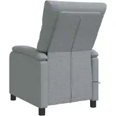 vidaXL Massage Relaxstoel Lichtgrijs Stof
