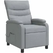 vidaXL Massage Relaxstoel Lichtgrijs Stof