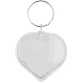 Combicraft Plexiglas sleutelhanger blanco hart groot 50x50mm - 10 stuks