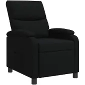 vidaXL Recliner Zwart Stof