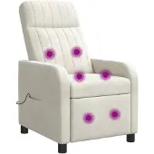 vidaXL Massage Relaxstoel Crèmekleurig fluweel