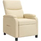 vidaXL Recliner Crèmekleurig Stof