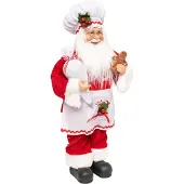 FÉÉRIC LIGHTS AND CHRISTMAS Beeld Bakker Kerstman - 24x10x45cm - Rood