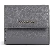 Coccinelle Leren portemonnee Metallic Soft Wallet Grained Leather Stove blauwgrijs