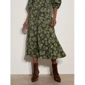 Apricot Midi-rok met A-lijn en folkloristische bloemenprint