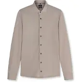 Olymp Japanese Knitted Overhemd Twill Bruin | Taupe | Maat 43
