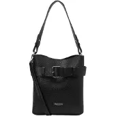 Marc O'Polo Leer schoudertas schoudertas Brinni Bucket Bag Black zwart