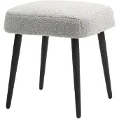HOMCOM -Fußhocker-Polyester, Stahl-42L x 42B x 47H cm-Hellgrau