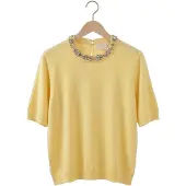 Notre-V Dames Tops & T-shirts Nv-herma - Butter Yellow - Maat S