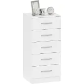 HOMCOM Drawer Chest-Spaanplaat-40L x 35B x 85H cm-Wit